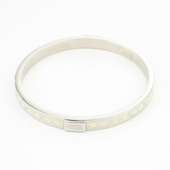 Coach Signature Silver-Tone Logo Plaque Bracelet - Picture 2 of 4